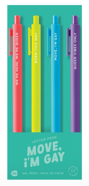 Move I'm Gay Jotter Pen Pack-Home Office > Office Supplies > Office Instruments > Writing & Drawing Instruments > Pens & Pencils-Quinn's Mercantile