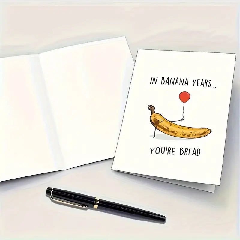 Banana Bread Birthday Greeting Card-Greeting & Note Cards > Arts & Entertainment > Party & Celebration > Gift Giving > Greeting & Note Cards-Quinn's Mercantile