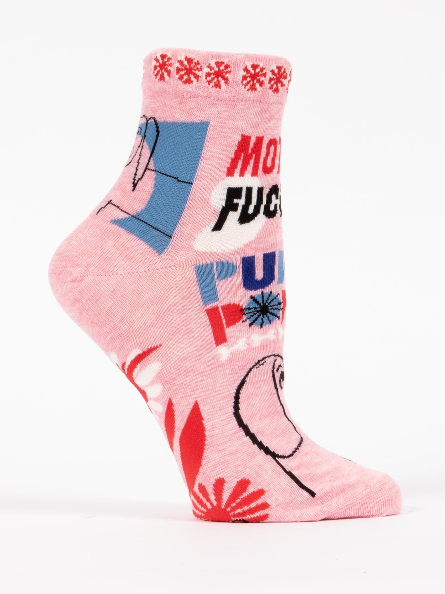 Mother Fucking Puppy Power Women's Ankle Socks-Apparel > Apparel & Accessories > Clothing > Underwear & Socks-Quinn's Mercantile