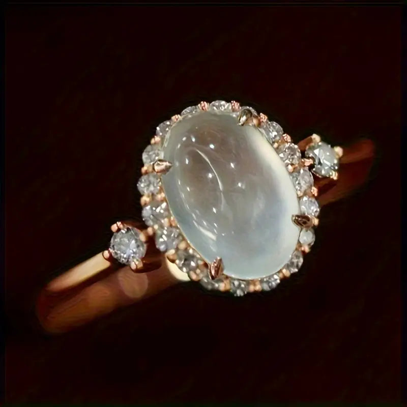 Oval Clear Stone Ring Size 8-Jewelry > Apparel & Accessories > Jewelry > Rings-Quinn's Mercantile