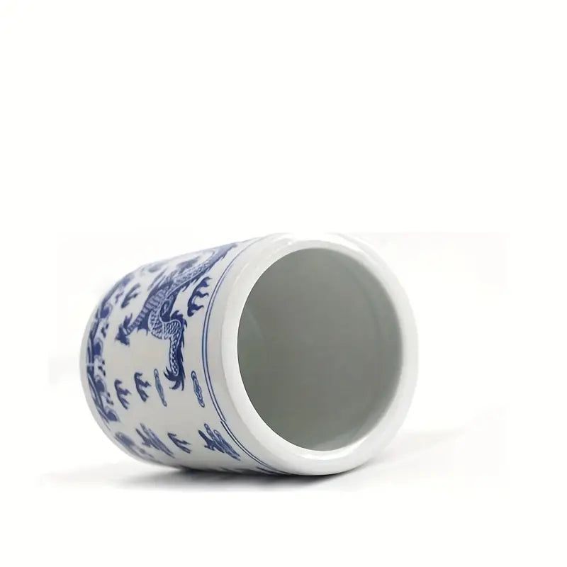 Blue and White Pencil Cup-Office Supplies > Filing & Organization-Quinn's Mercantile