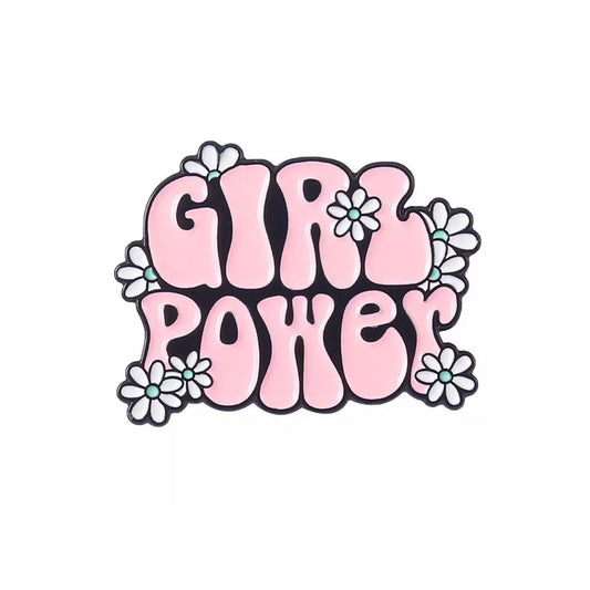 Girl Power Flower Enamel Pin-Apparel & Accessories > Jewelry > Brooches & Lapel Pins-Quinn's Mercantile