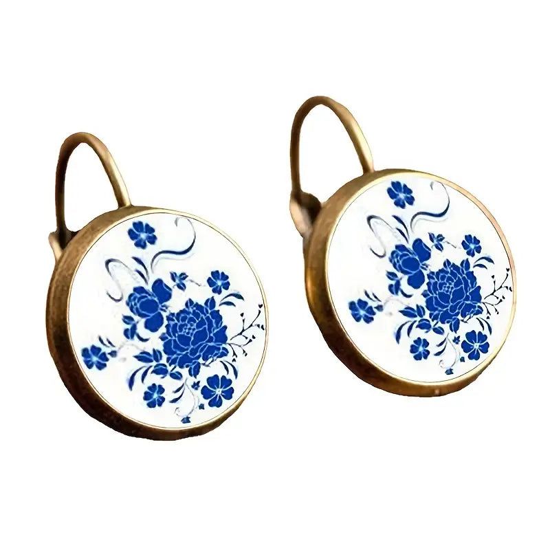 Boho Blue and White Earrings-Apparel & Accessories > Jewelry > Earrings-Quinn's Mercantile