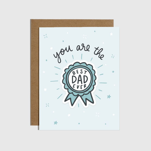 Best Dad Ever Sticker Card-Greeting and Notecards > Gifts > Arts & Entertainment > Party & Celebration > Gift Giving > Greeting & Note Cards-Quinn's Mercantile