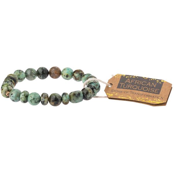 African Turquoise Stone Stacking Bracelet-Apparel & Accessories > Jewelry > Bracelets-Quinn's Mercantile