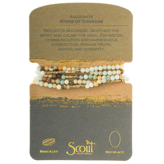 Amazonite Stone Wrap Bracelet/Necklace-Apparel & Accessories > Jewelry > Bracelets-Quinn's Mercantile