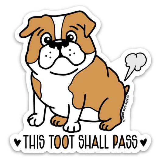 Tooting Bulldog Sticker-Decorative Stickers > Arts & Entertainment > Hobbies & Creative Arts > Arts & Crafts > Art & Crafting Materials > Embellishments & Trims > Decorative Stickers-Quinn's Mercantile