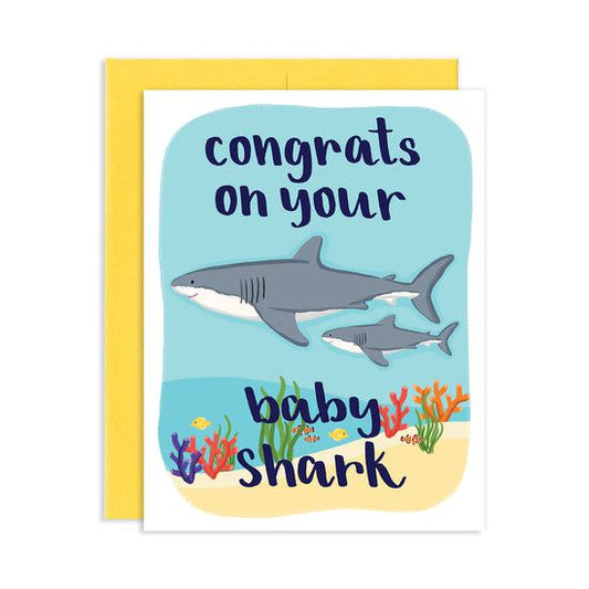 Baby Shark Card-stationery > Arts & Entertainment > Party & Celebration > Gift Giving > Greeting & Note Cards-Quinn's Mercantile