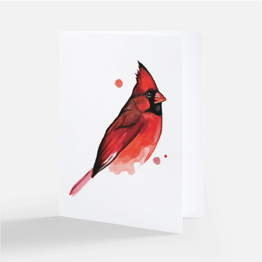 Watercolor Redbird Greeting Card