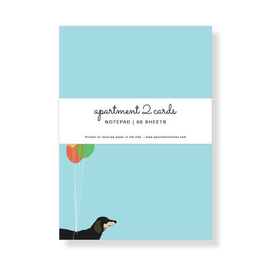 Dachshund with Balloons Notepad-Office Supplies > General Office Supplies > Paper Products > Notebooks & Notepads-Quinn's Mercantile