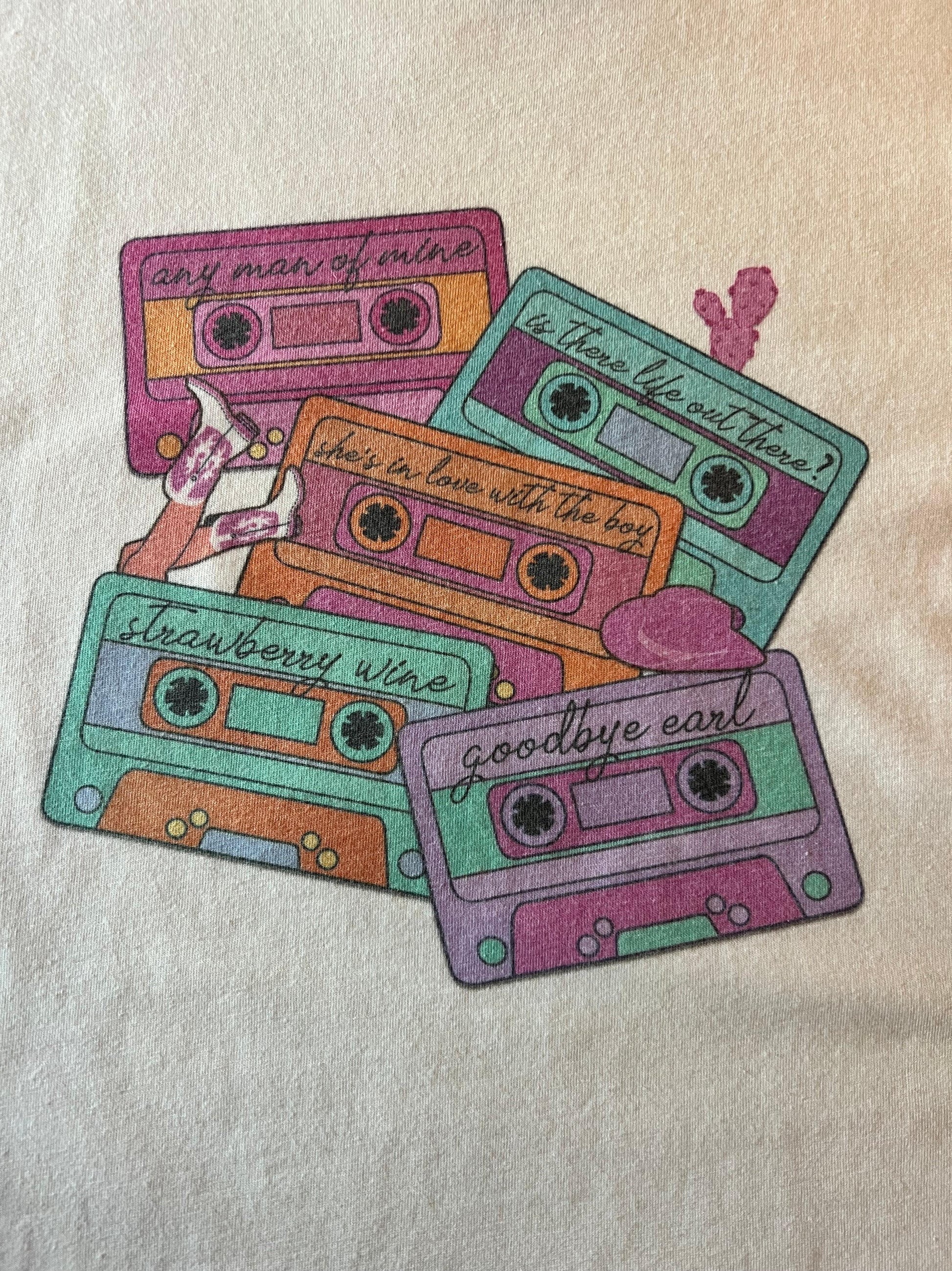 Country Music Mix Tapes Tee-Apparel & Accessories > Clothing > Shirts & Tops-Quinn's Mercantile