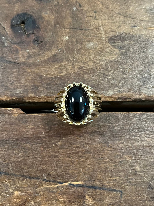 Gold and Black Stone Ring-Jewelry > Apparel & Accessories > Jewelry > Rings-Quinn's Mercantile