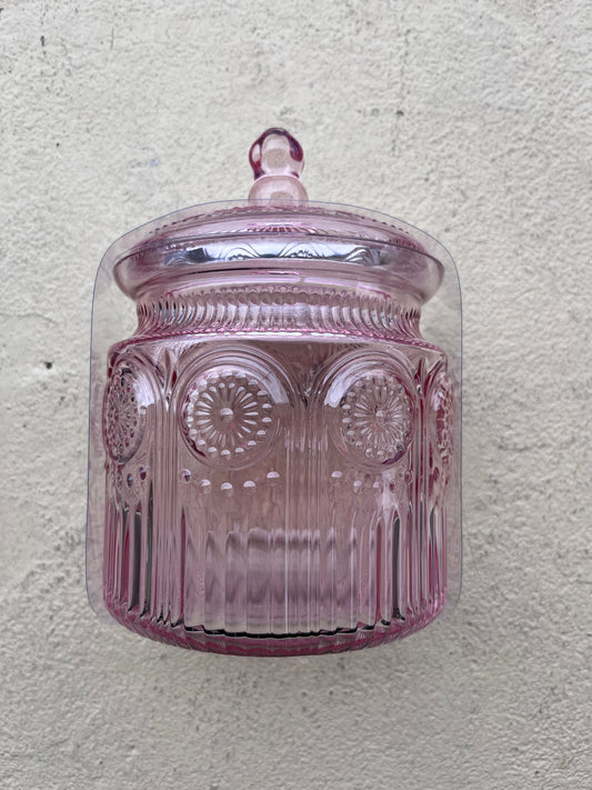 Vintage Look Pink Jar-kitchen > Home & Garden > Decor > Decorative Jars-Quinn's Mercantile