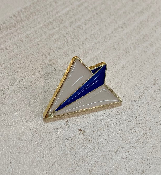 Paper Airplane Enamel Pin-Apparel & Accessories > Jewelry > Brooches & Lapel Pins-Quinn's Mercantile