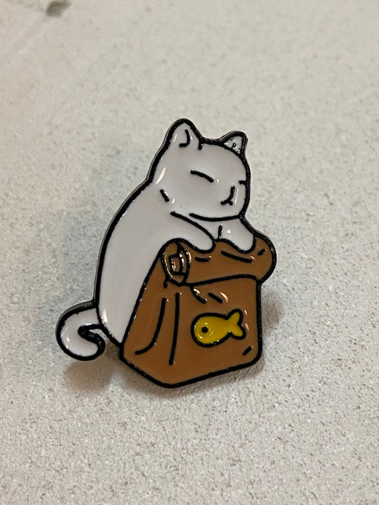 Funny Cat Pins-Apparel & Accessories > Jewelry > Brooches & Lapel Pins-Quinn's Mercantile