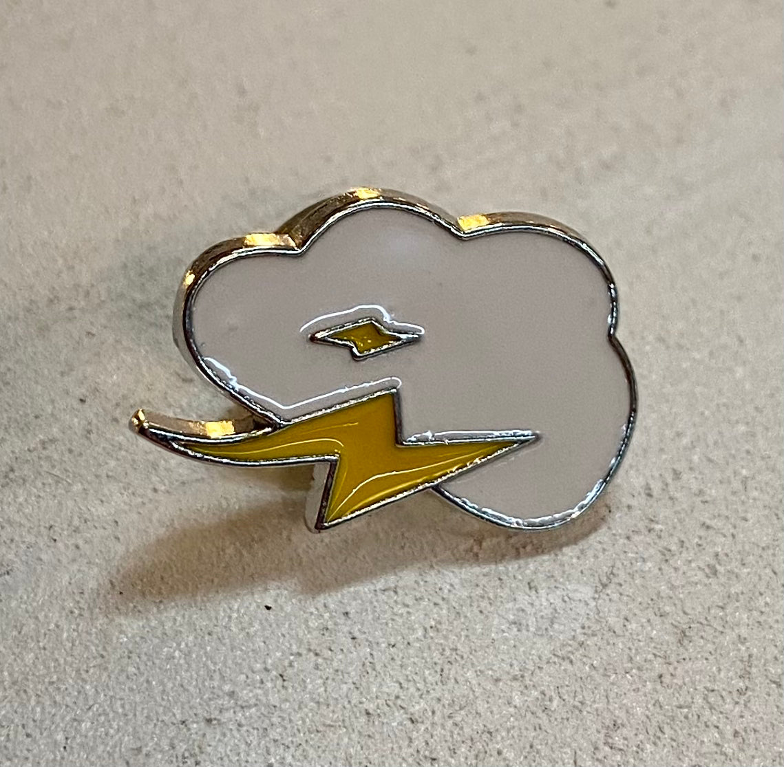 Cloud with Lightning Pin-Apparel & Accessories > Jewelry > Brooches & Lapel Pins-Quinn's Mercantile