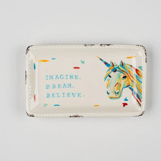 Imagine Dream Believe Trinket Tray-Gift > Home & Garden > Decor > Decorative Trays-Quinn's Mercantile