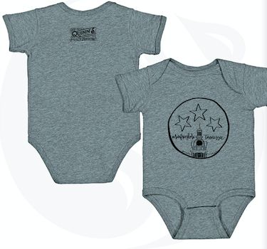 Murfreesboro Tri Star Onesie-Baby Boutique > Apparel & Accessories > Clothing > Baby & Toddler Clothing > Baby One-Pieces-6 Months Iced Black-Quinn's Mercantile
