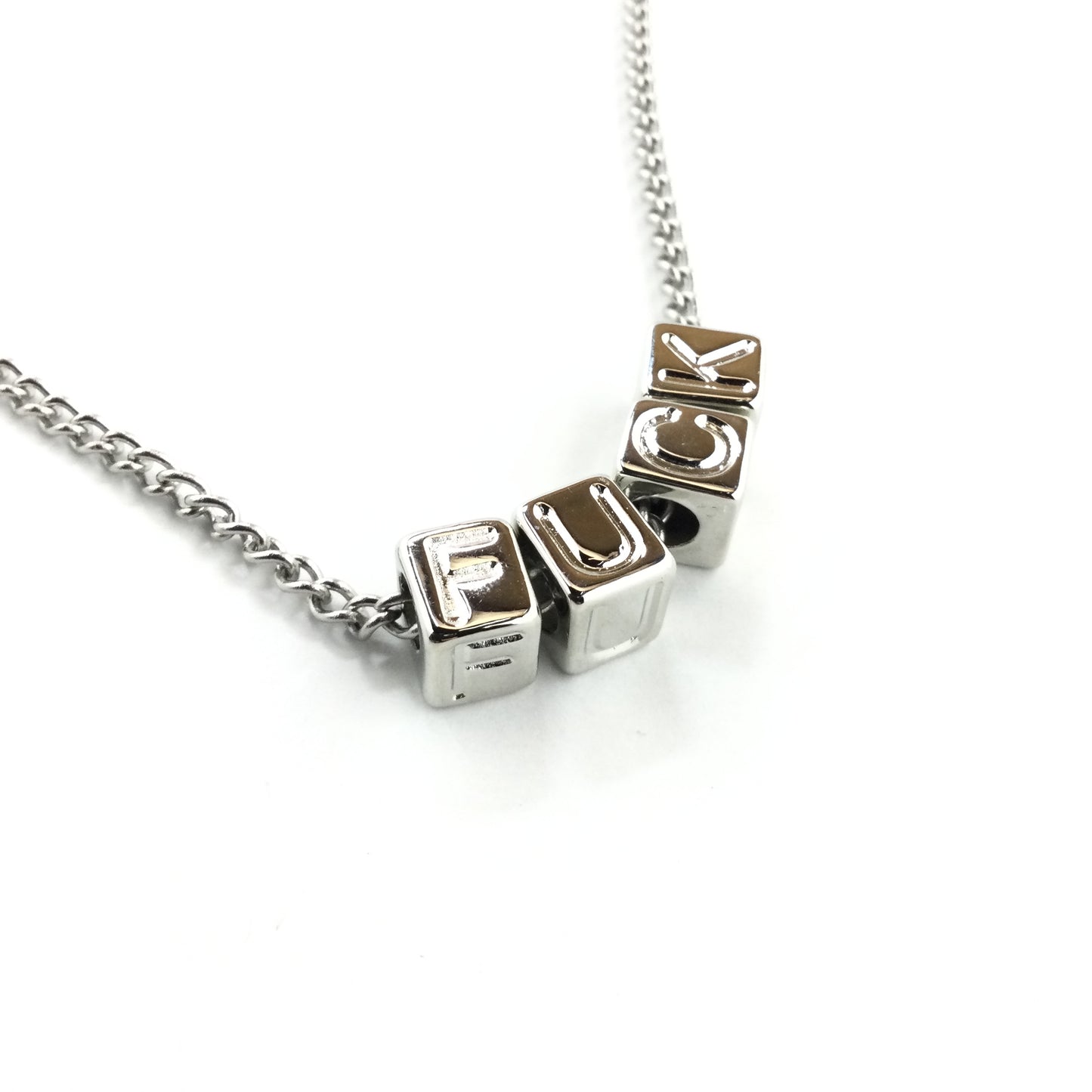 Fuck Block Necklace-Jewelry > Apparel & Accessories > Jewelry > Necklaces-Quinn's Mercantile