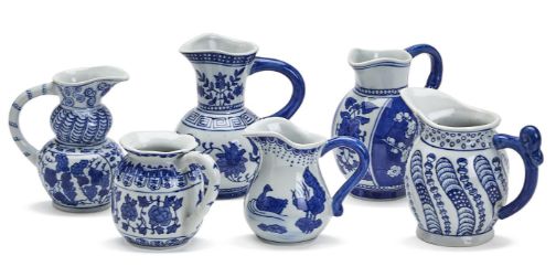 Blue and White Porcelain Pitcher-Home & Garden > Kitchen & Dining > Tableware > Serveware > Serving Pitchers & Carafes-3.5"-Quinn's Mercantile