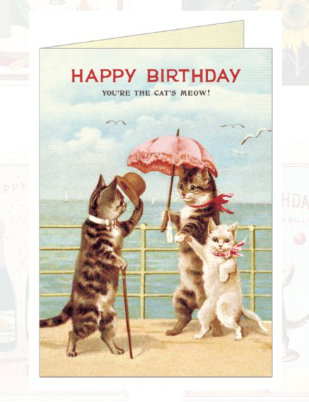 Happy Birthday Cat Greeting Card-Greeting & Note Cards > Arts & Entertainment > Party & Celebration > Gift Giving > Greeting & Note Cards-Quinn's Mercantile