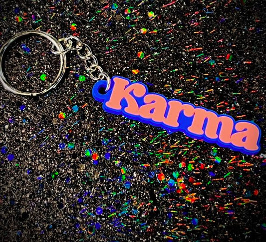 Karma Rubber Keychain-apparel & Accessories > Handbag & Wallet Accessories > Keychains-Quinn's Mercantile