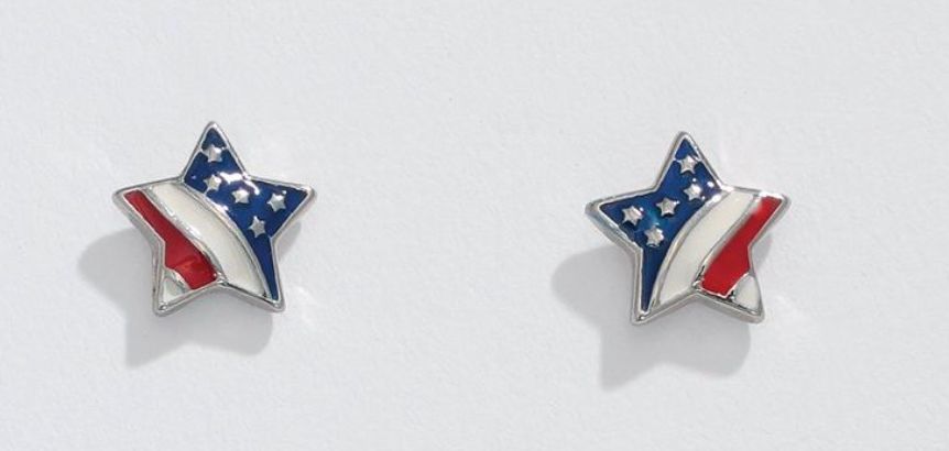 Red White and Blue Stud Earrings-Jewelry > Apparel & Accessories > Jewelry > Earrings-Quinn's Mercantile