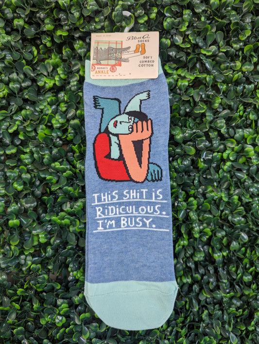 Shit Is Ridiculous Women's Ankle Socks-Apparel > Apparel & Accessories > Clothing > Underwear & Socks-Quinn's Mercantile