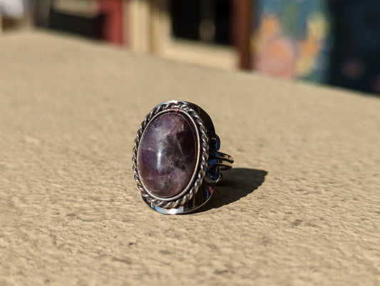 Sterling Silver Purple Stone Ring-Jewelry > Apparel & Accessories > Jewelry > Rings-Quinn's Mercantile