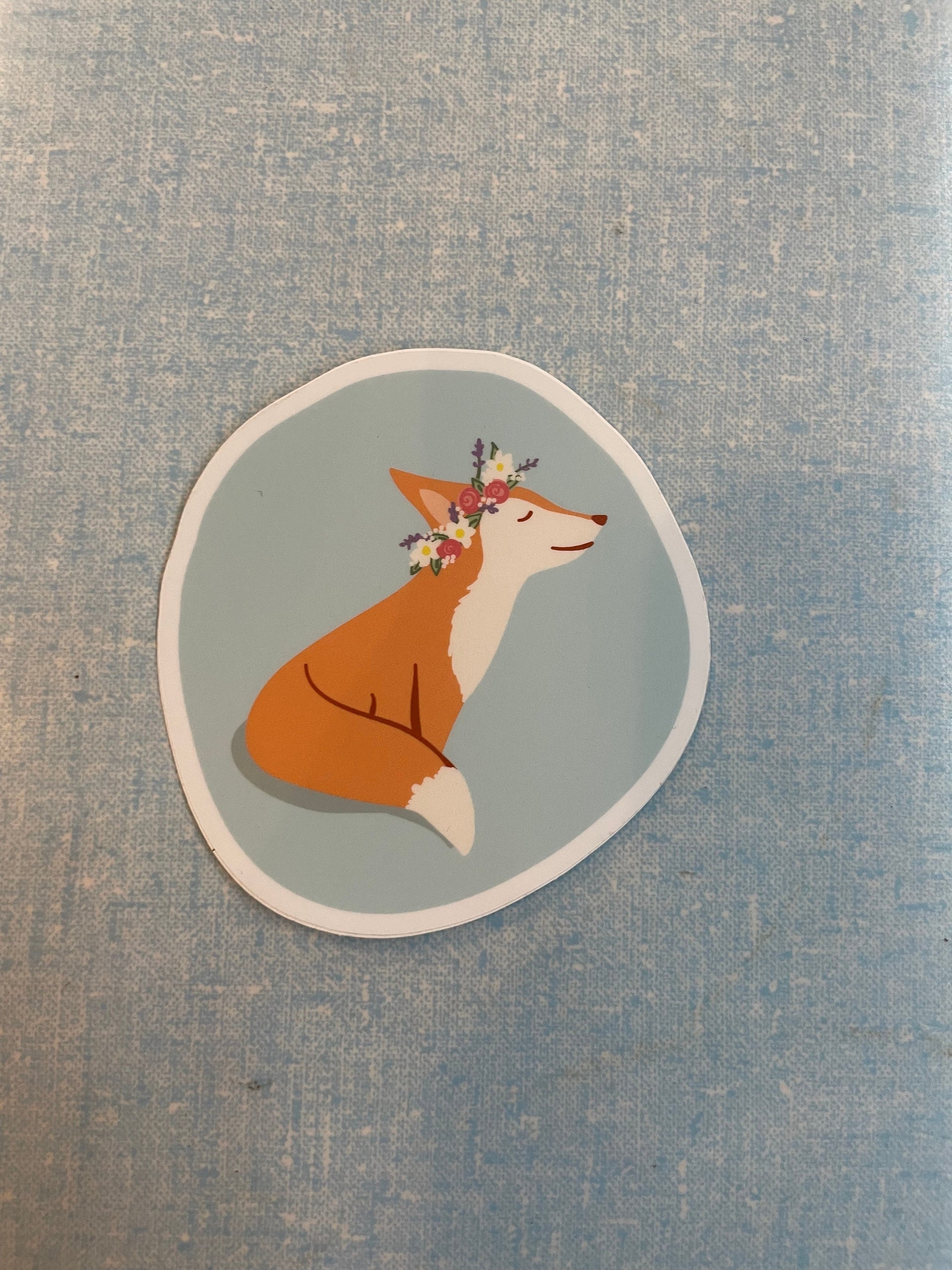 Fox with Flower Crown Stickers-Decorative Stickers > Arts & Entertainment > Hobbies & Creative Arts > Arts & Crafts > Art & Crafting Materials > Embellishments & Trims > Decorative Stickers-Quinn's Mercantile