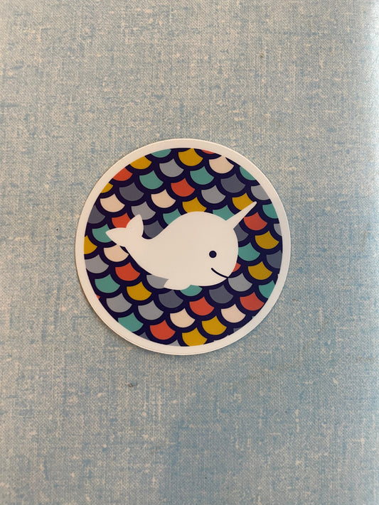 Narwhal Sticker-Decorative Stickers > Arts & Entertainment > Hobbies & Creative Arts > Arts & Crafts > Art & Crafting Materials > Embellishments & Trims > Decorative Stickers-Quinn's Mercantile