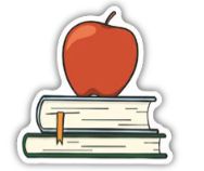 Apple Books School Sticker-Decorative Stickers > Arts & Entertainment > Hobbies & Creative Arts > Arts & Crafts > Art & Crafting Materials > Embellishments & Trims > Decorative Stickers-Quinn's Mercantile