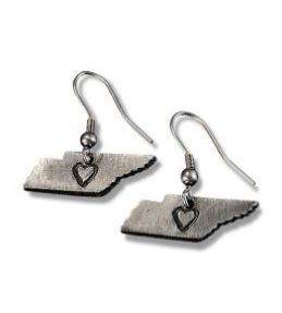 Tennessee My Heart Earrings-Jewelry > Apparel & Accessories > Jewelry > Earrings-My Heart Silver-Quinn's Mercantile