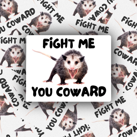 Fight Me Opossum Sticker-Decorative Stickers > Arts & Entertainment > Hobbies & Creative Arts > Arts & Crafts > Art & Crafting Materials > Embellishments & Trims > Decorative Stickers-Quinn's Mercantile