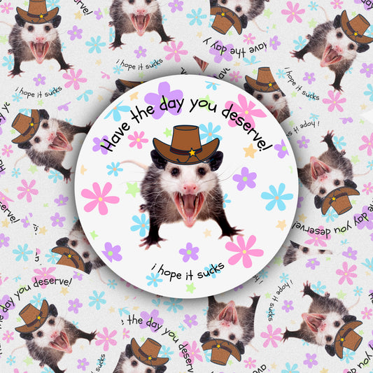 Angry Opossum Sticker-Decorative Stickers > Arts & Entertainment > Hobbies & Creative Arts > Arts & Crafts > Art & Crafting Materials > Embellishments & Trims > Decorative Stickers-Quinn's Mercantile