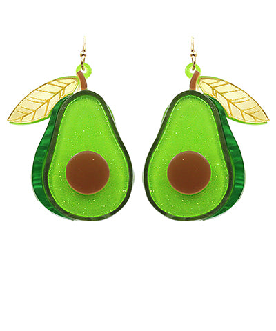 Avocado Acrylic Earrings-Jewelry > Apparel & Accessories > Jewelry > Earrings-Quinn's Mercantile