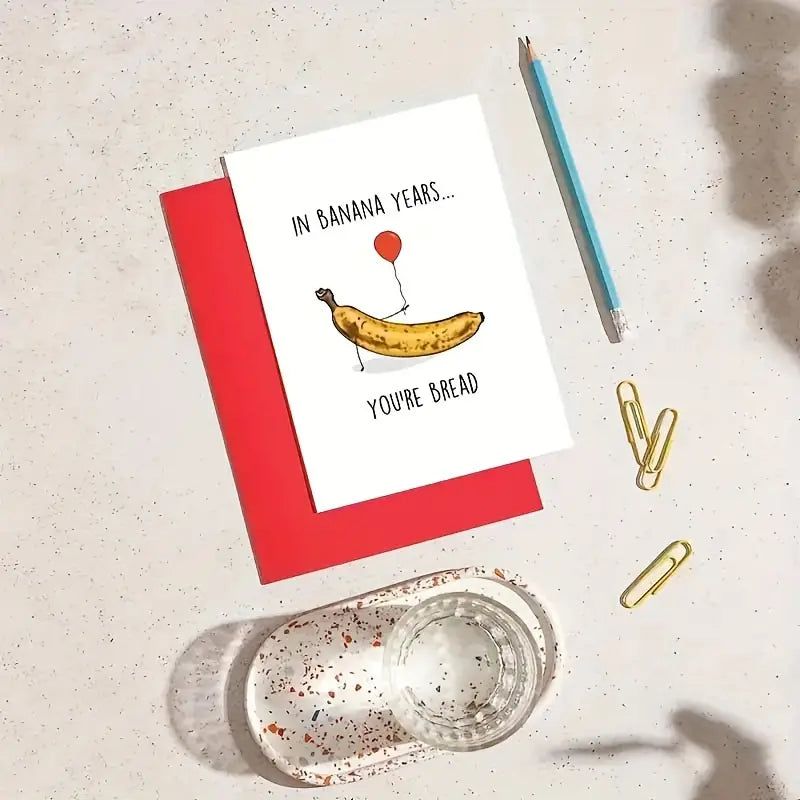 Banana Bread Birthday Greeting Card-Greeting & Note Cards > Arts & Entertainment > Party & Celebration > Gift Giving > Greeting & Note Cards-Quinn's Mercantile
