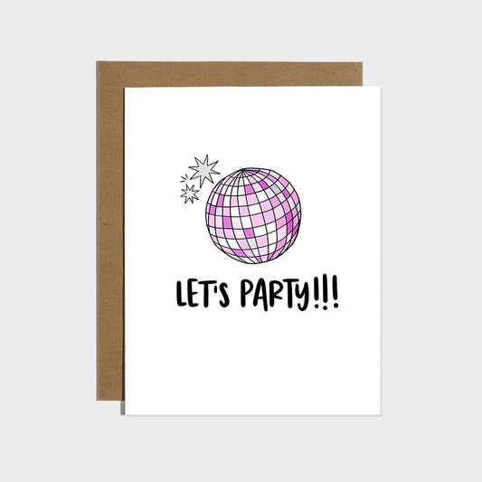 Disco Ball Let's Party Birthday Card-Greeting and Notecards > Gifts > Arts & Entertainment > Party & Celebration > Gift Giving > Greeting & Note Cards-Quinn's Mercantile