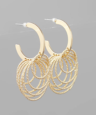 Multi Ring Dangle Hoops-Jewelry > Apparel & Accessories > Jewelry > Earrings-Quinn's Mercantile