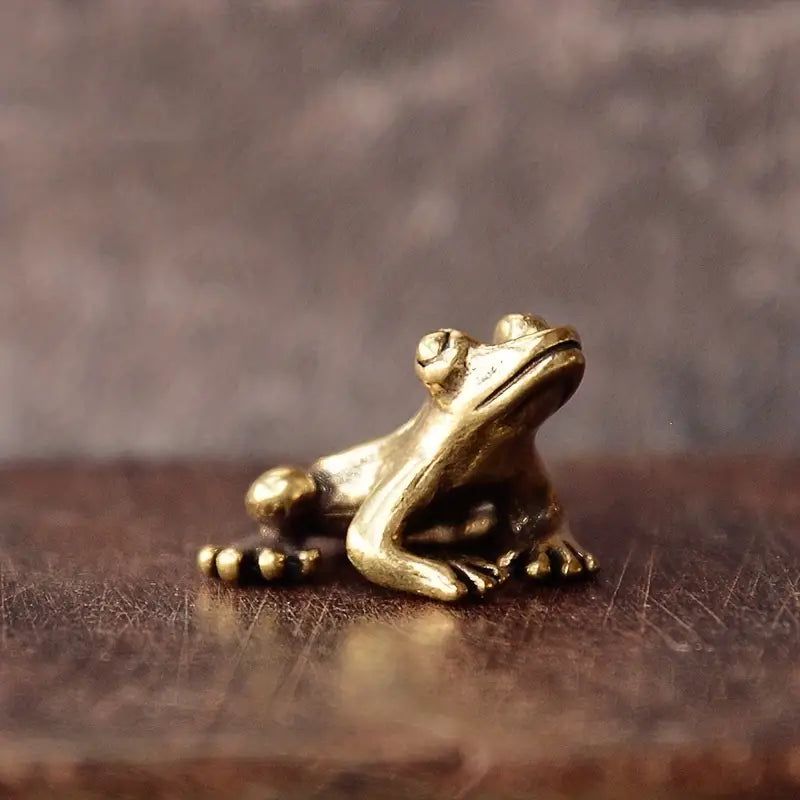 Copper Frog Mini Figurine