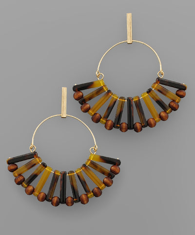 Acrylic Fan Circle Earrings-Apparel & Accessories > Jewelry > Earrings-Quinn's Mercantile
