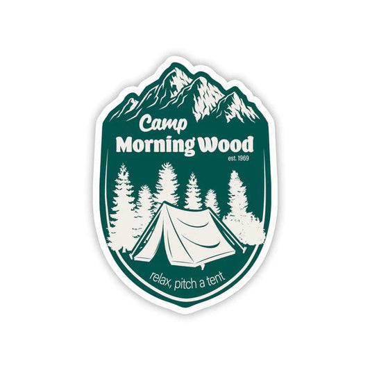 Camp Morning Wood Sticker-Decorative Stickers > Arts & Entertainment > Hobbies & Creative Arts > Arts & Crafts > Art & Crafting Materials > Embellishments & Trims > Decorative Stickers-Quinn's Mercantile