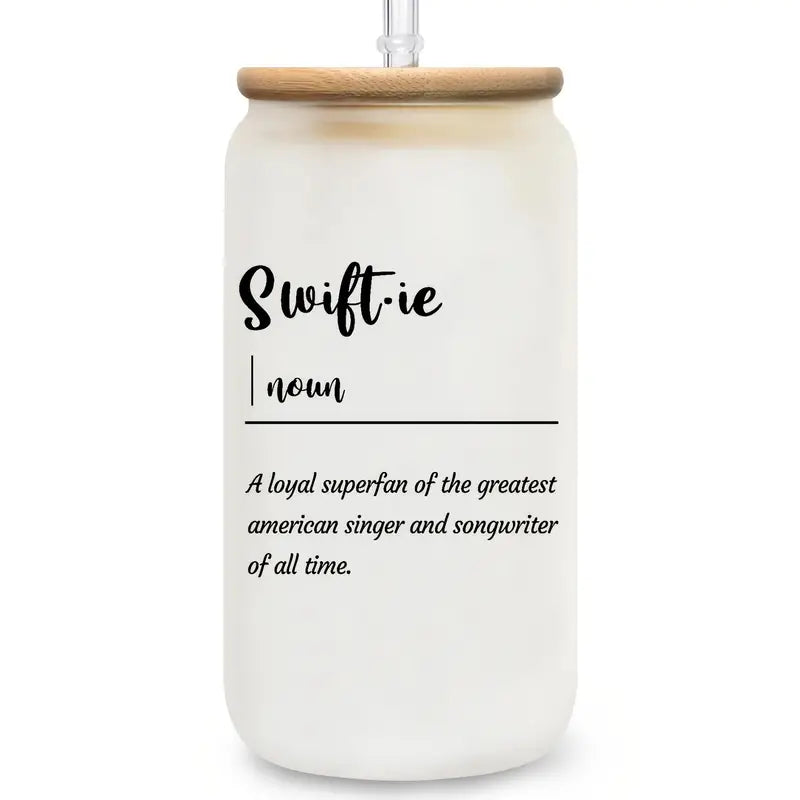 Swiftie Glass Cup with Bamboo Lid an Straw-Home & Garden > Kitchen & Dining > Tableware > Drinkware-Quinn's Mercantile