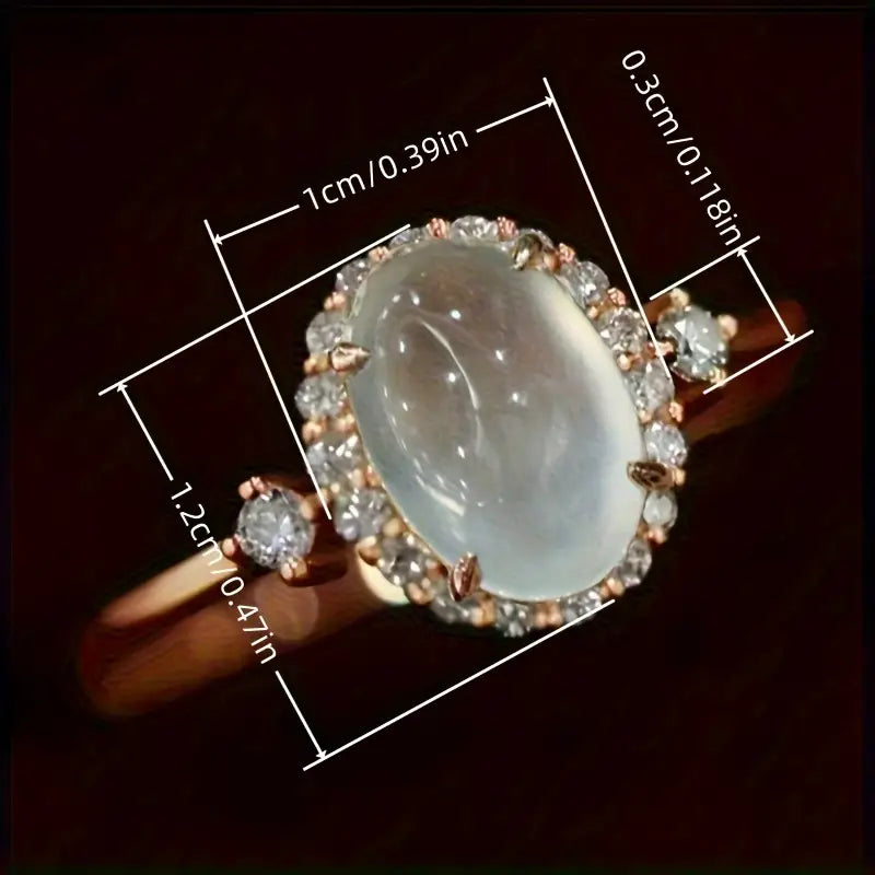 Oval Clear Stone Ring Size 8-Jewelry > Apparel & Accessories > Jewelry > Rings-Quinn's Mercantile