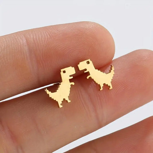 Stainless Steel Dino Studs-Apparel & Accessories > Jewelry > Earrings-Quinn's Mercantile