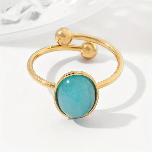 Round Blue Stone Ring-Jewelry > Apparel & Accessories > Jewelry > Rings-Quinn's Mercantile