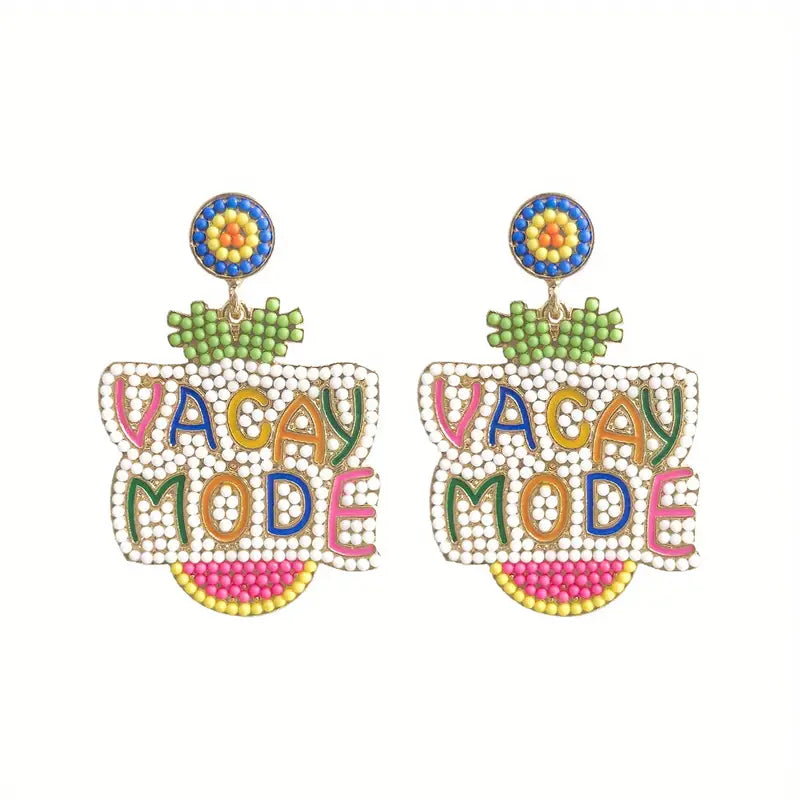 Vacay Mode Beaded Earrings-Jewelry > Apparel & Accessories > Jewelry > Earrings-Quinn's Mercantile