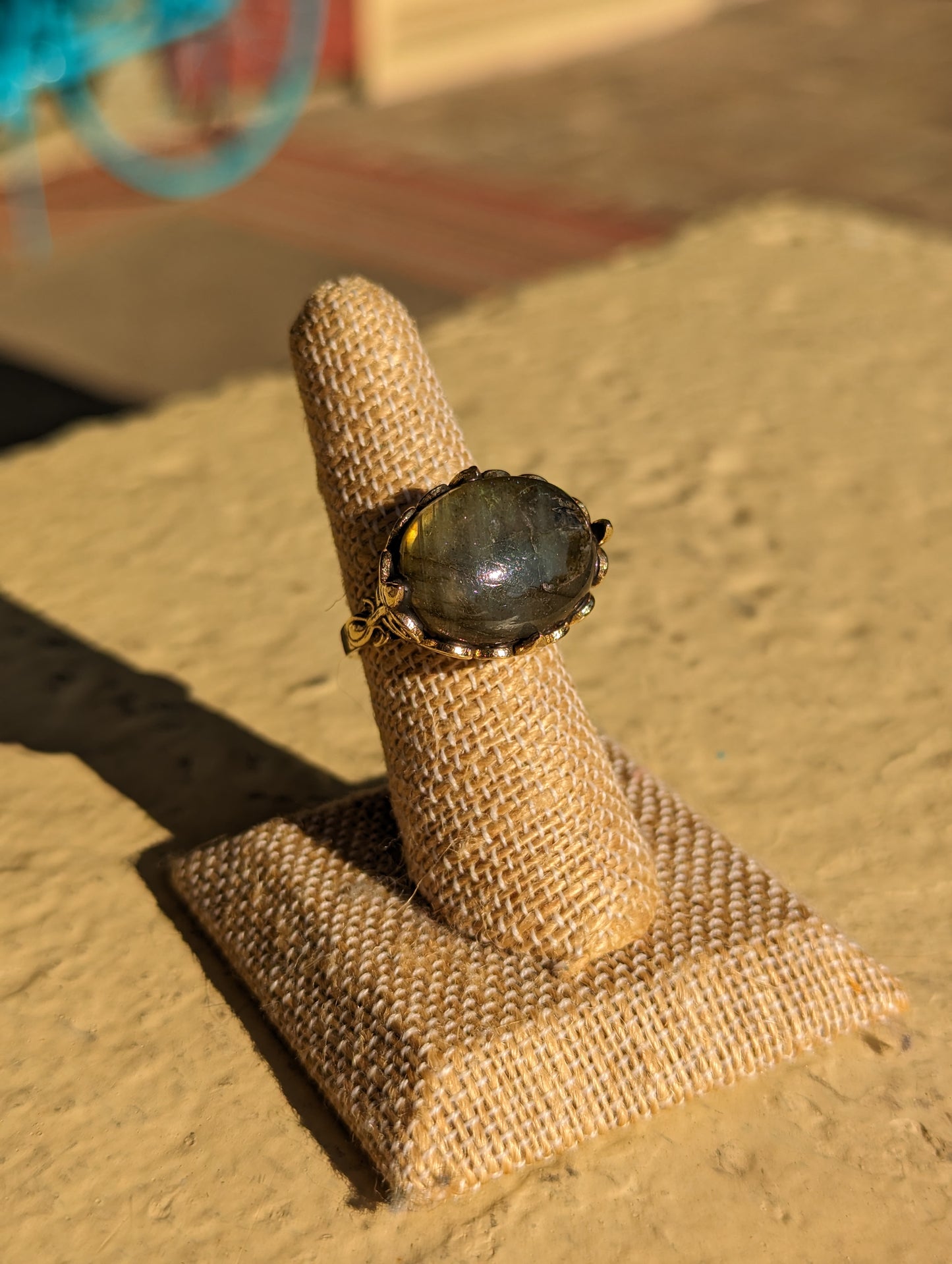 Green Stone Gold Filigree Ring-Jewelry > Apparel & Accessories > Jewelry > Rings-Quinn's Mercantile