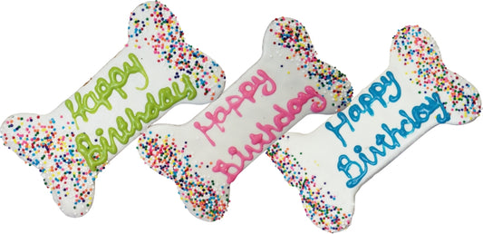 Happy Birthday Dog Bone Dog Treats-Furry Friends > Animals & Pet Supplies > Pet Supplies > Dog Supplies > Dog Treats-Quinn's Mercantile