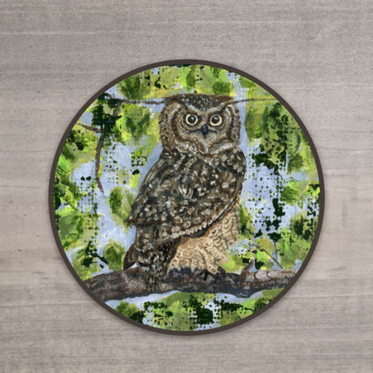 Owl Hand Crafted Sticker-Decorative Stickers > Arts & Entertainment > Hobbies & Creative Arts > Arts & Crafts > Art & Crafting Materials > Embellishments & Trims > Decorative Stickers-Quinn's Mercantile